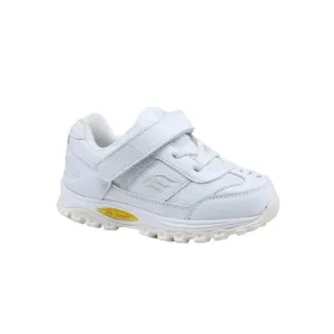 Mt. Emey 3301-3L White - Children Straight Last Athletic Shoes with Elastic Laces