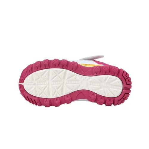 Mt. Emey 3301-5L White/Rosy Red - Children Straight Last Athletic Shoes with Elastic Laces