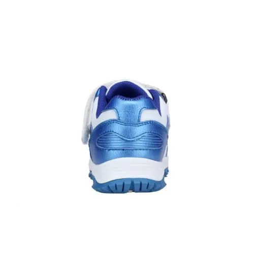 Mt. Emey 3301-6L White/Navy Blue  - Children Straight Last Athletic Shoes with Elastic Laces