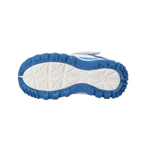 Mt. Emey 3301-6L White/Navy Blue  - Children Straight Last Athletic Shoes with Elastic Laces