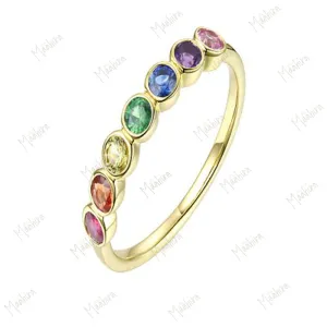 Multicolor Sapphire Ring in US Size 6.5