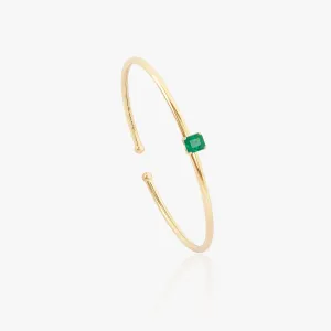 Olivia Emerald & Gold Cuff Bracelet