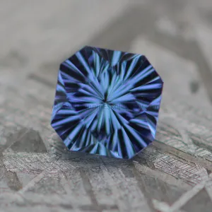 Periwinkle Blue 0.82 Ct Sapphire Square Octagon -  5.1x5.7mm, Fantasy Cut - Color Changing