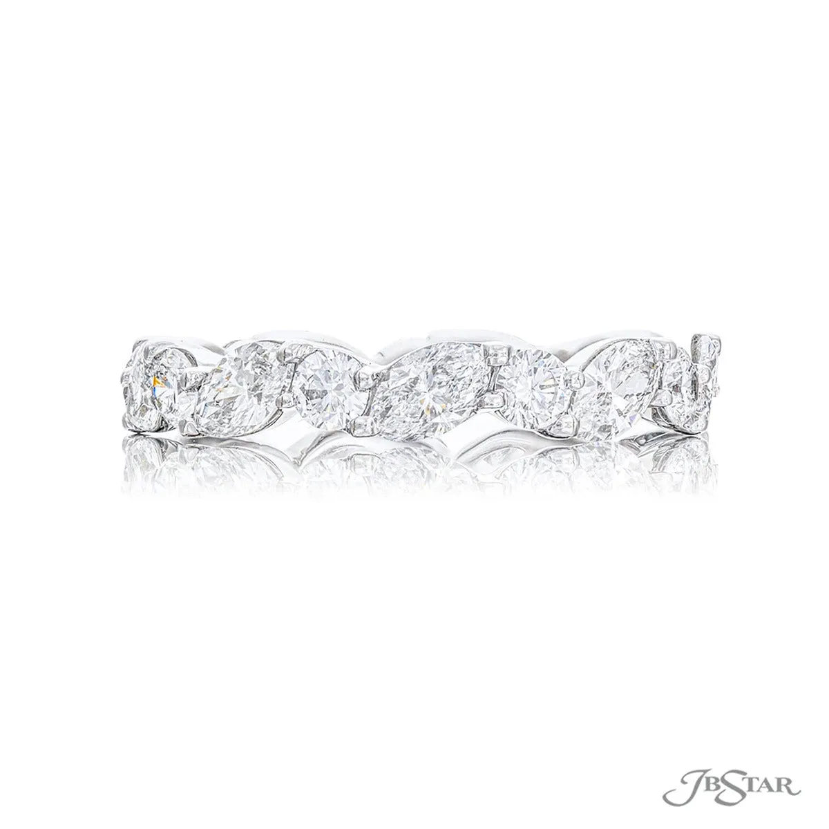 Platinum Marquise and Round Diamond Eternity Band
