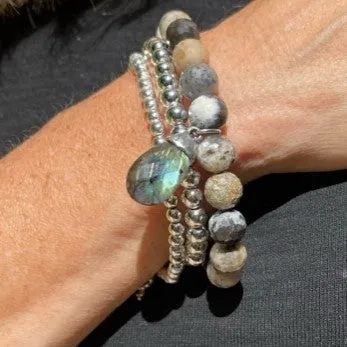 PowerBeads by Jen Petites Pebble Jasper w/ Labradorite Charm