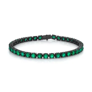 READY TO SHIP MEN'S ROUND EMERALD TENNIS BRACELET