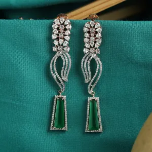 Rose Gold plated  Zircon/AD Long Earring 9226-3875