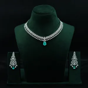Round Neck Zircon/AD Necklace Set 11899-69