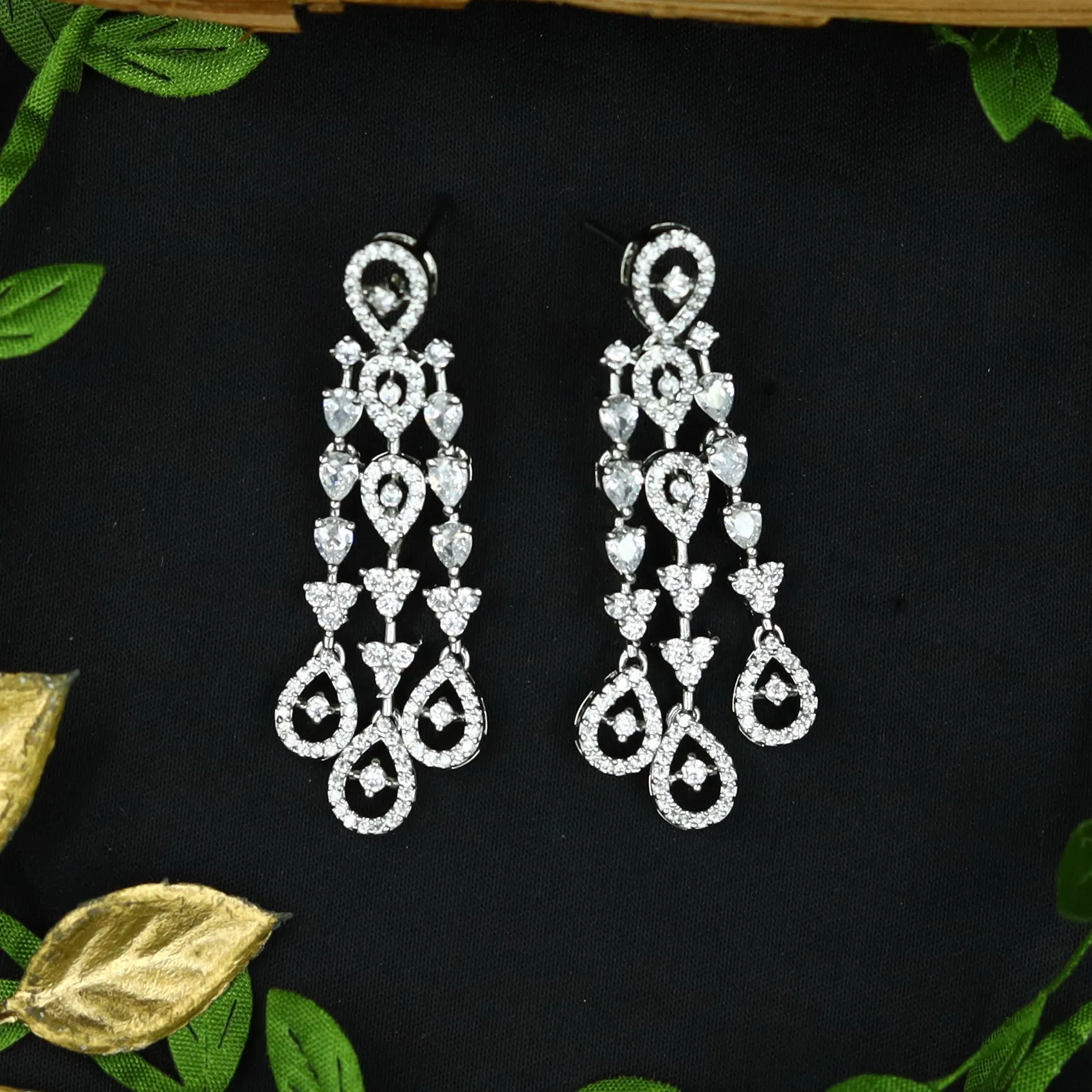 Round Neck Zircon/AD Necklace Set 11911-69