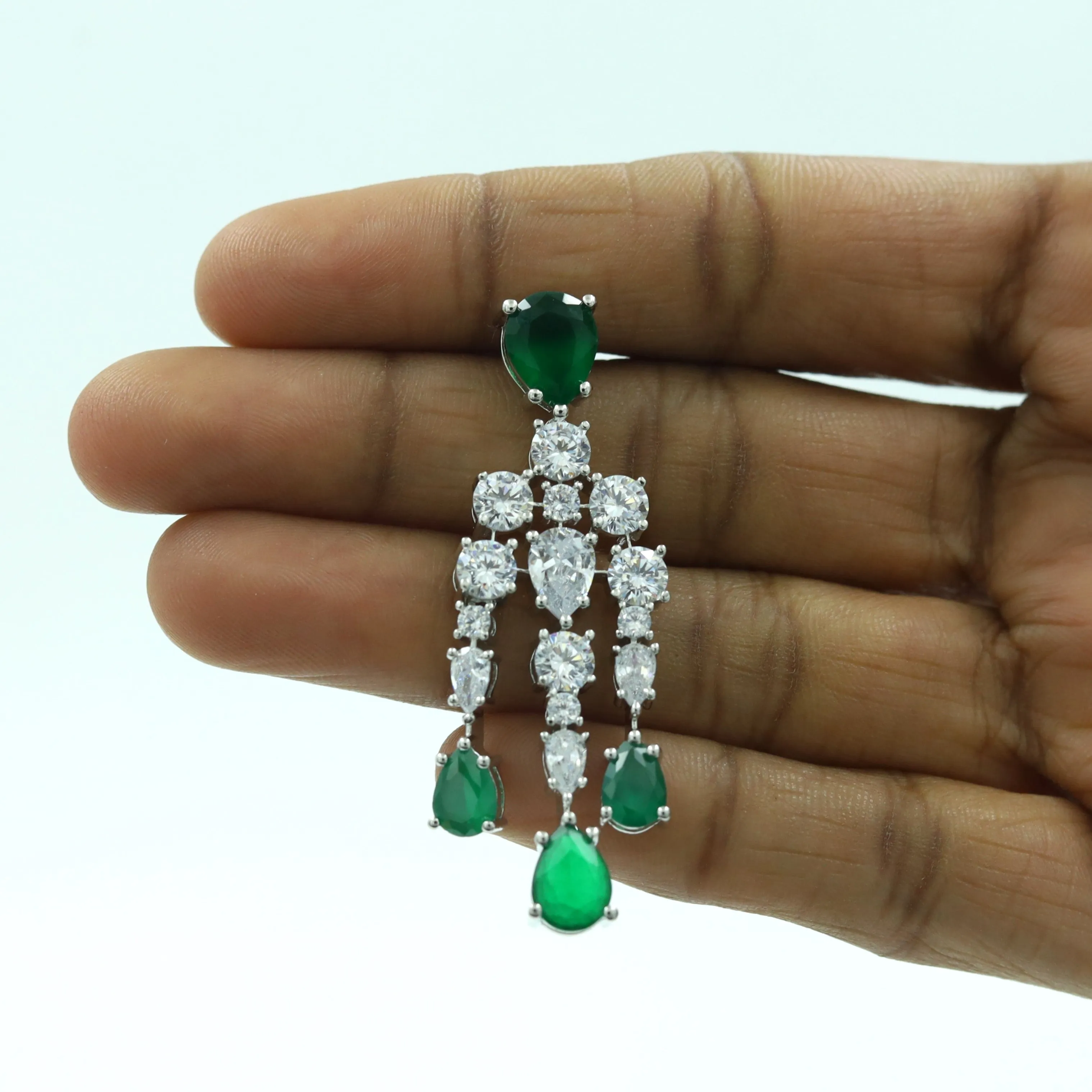 Round Neck Zircon/AD Necklace Set 16217-69