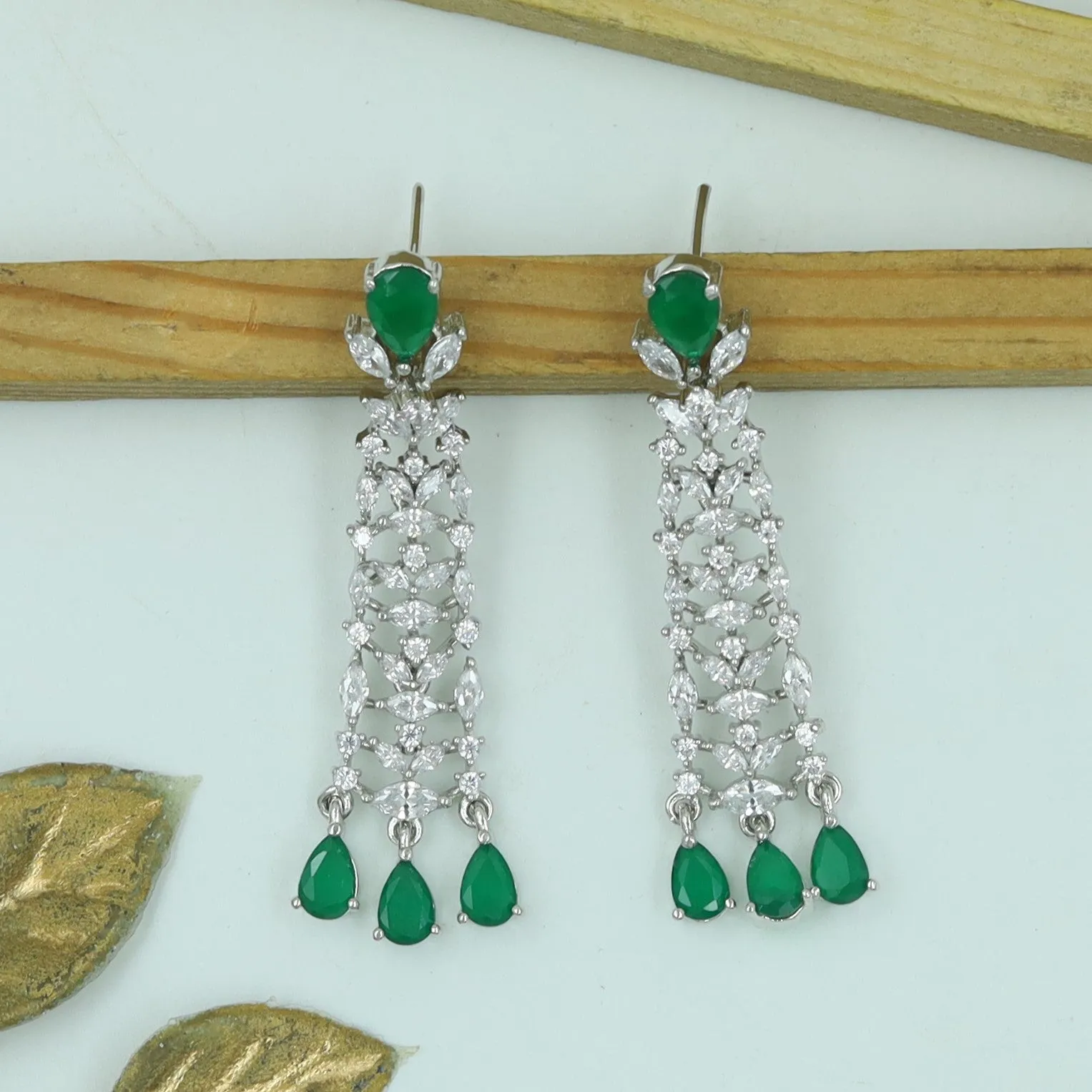 Round Neck Zircon/AD Necklace Set 16218-69