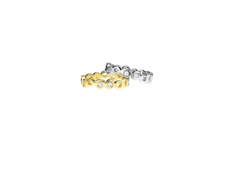Shadows Ring with White Diamonds