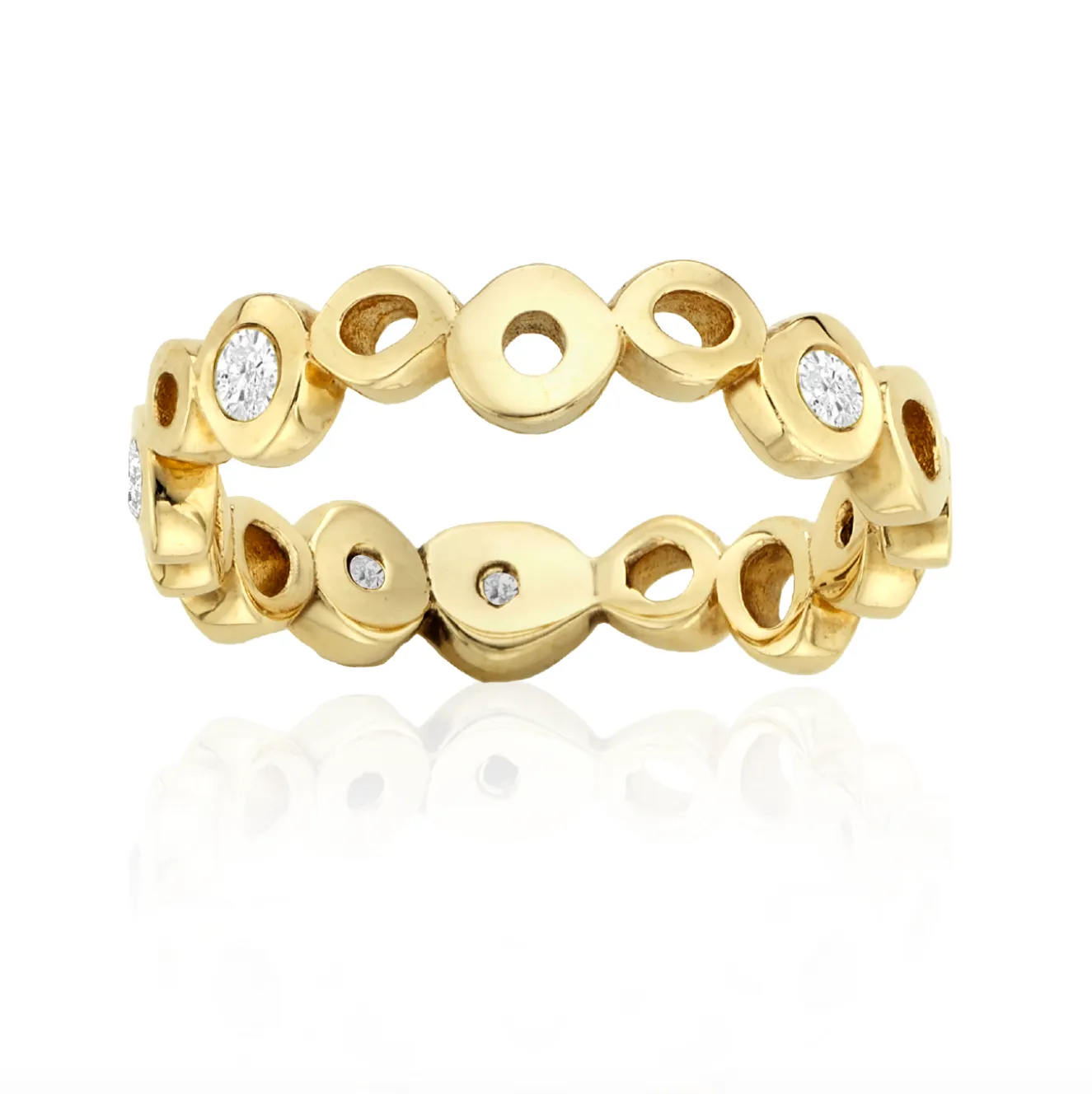 Shadows Ring with White Diamonds