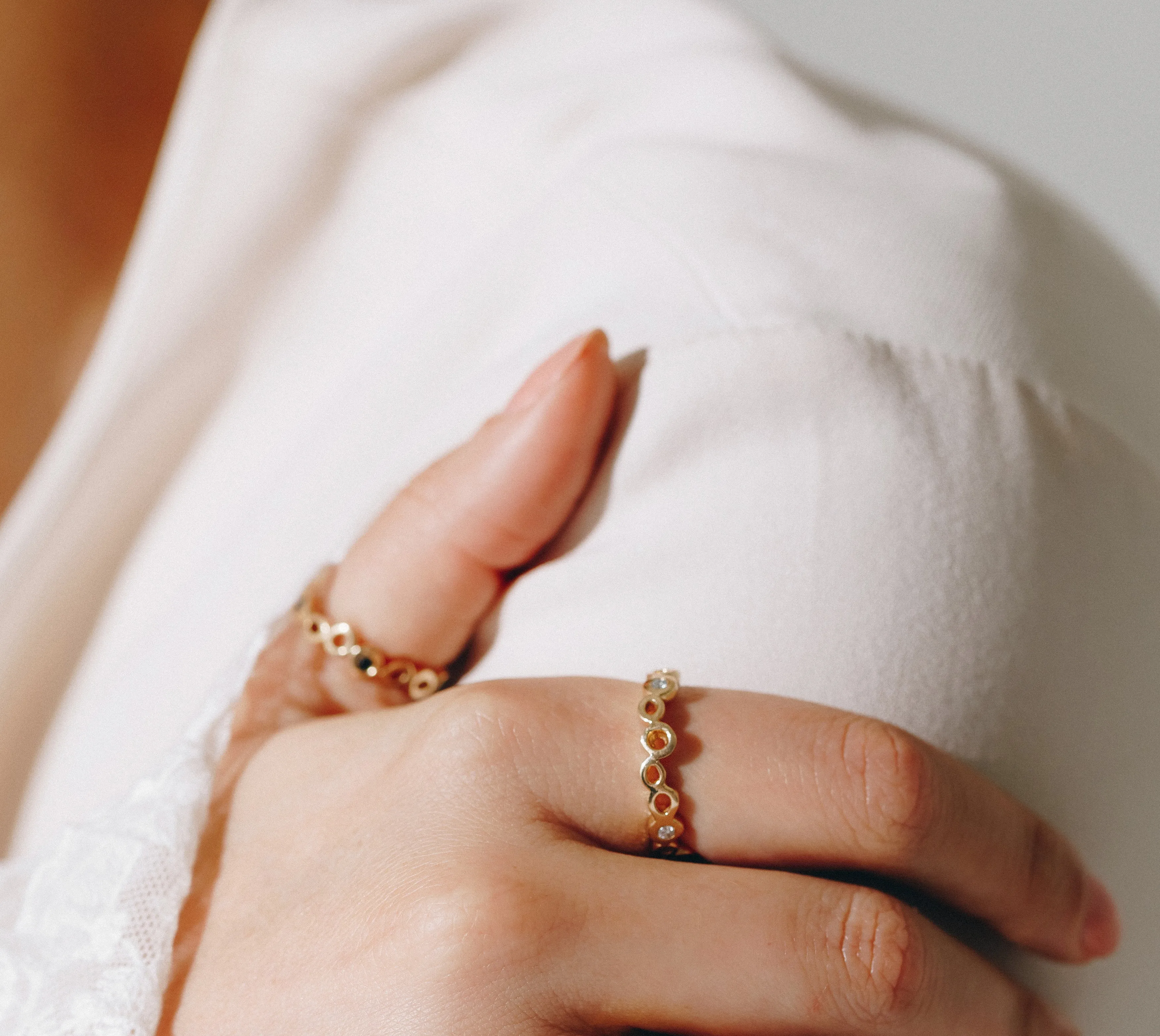 Shadows Ring with White Diamonds