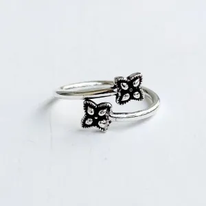Silver Flower Adjustable Toe Ring