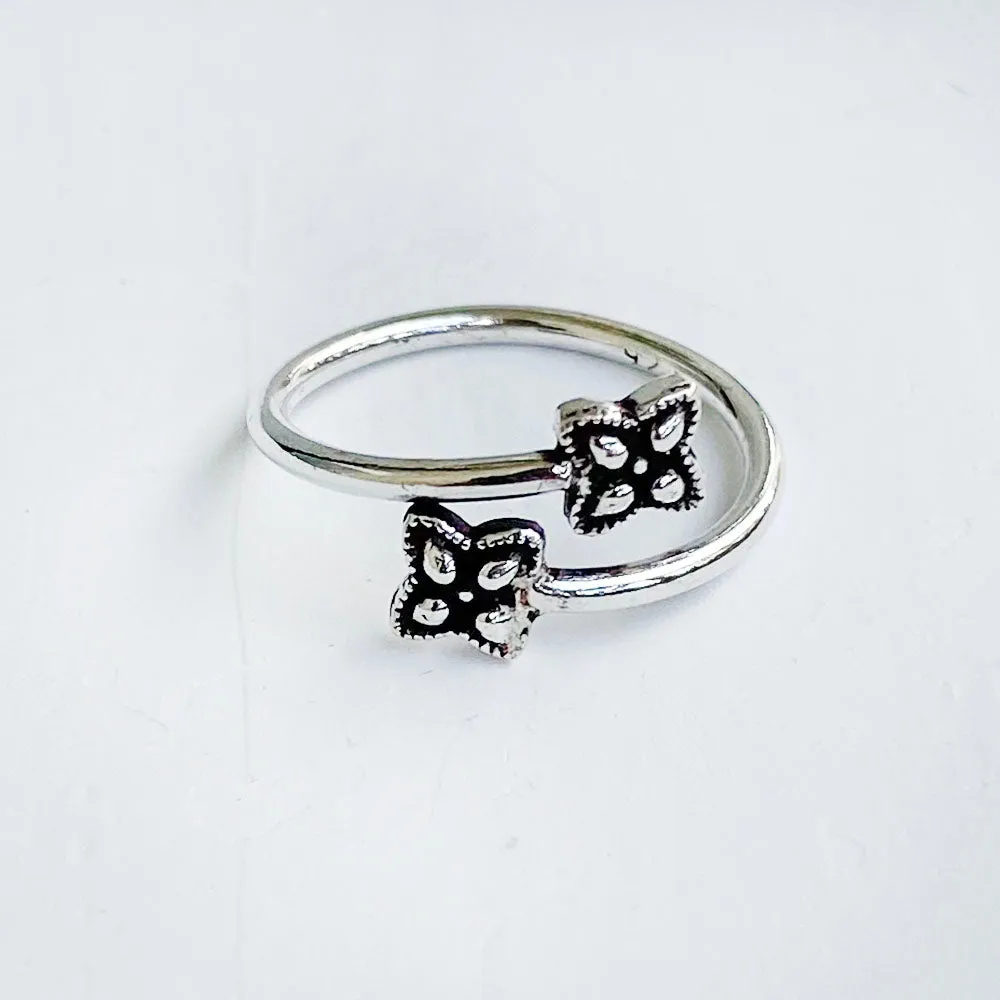 Silver Flower Adjustable Toe Ring