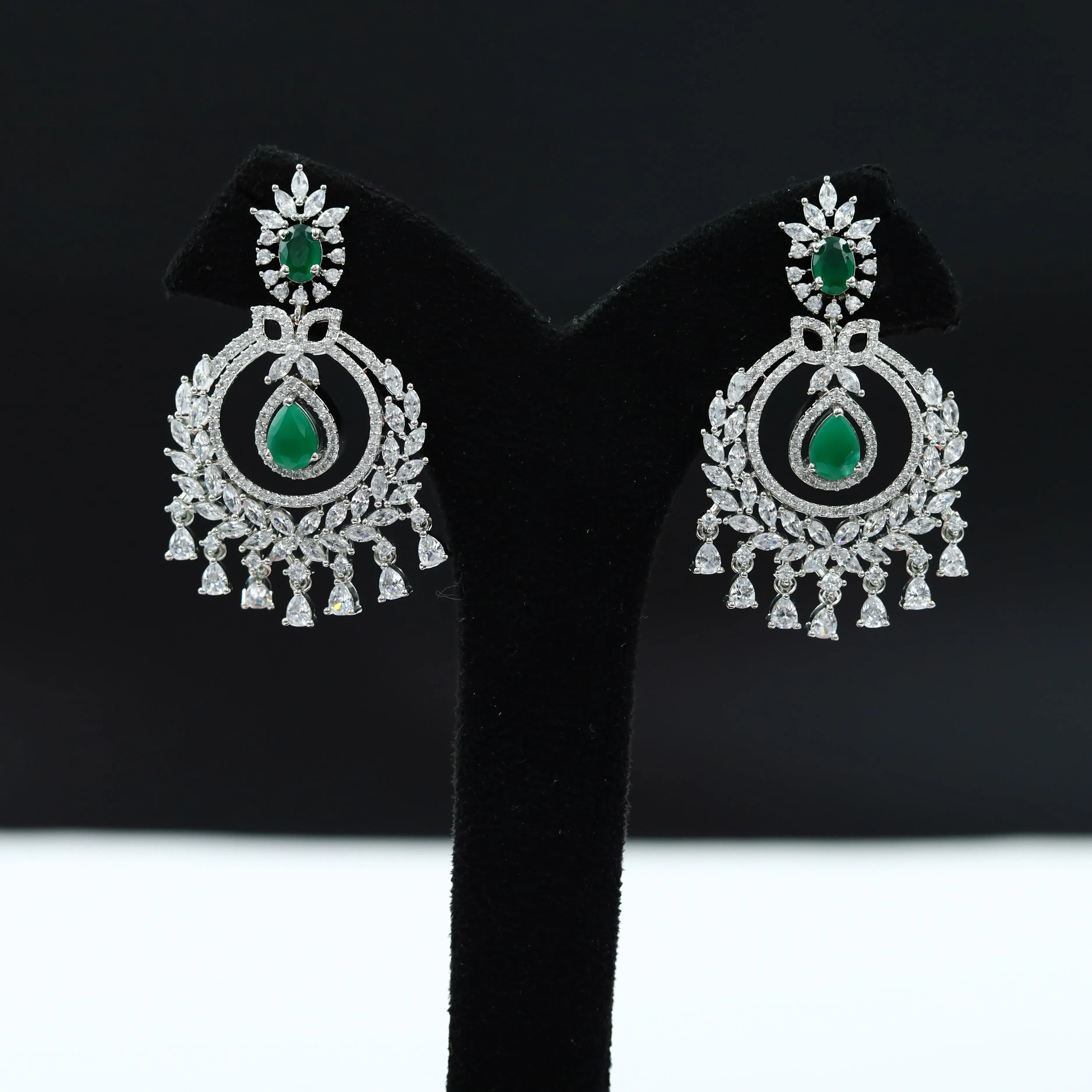 Silver Polish Zircon/AD Earring 6718-69