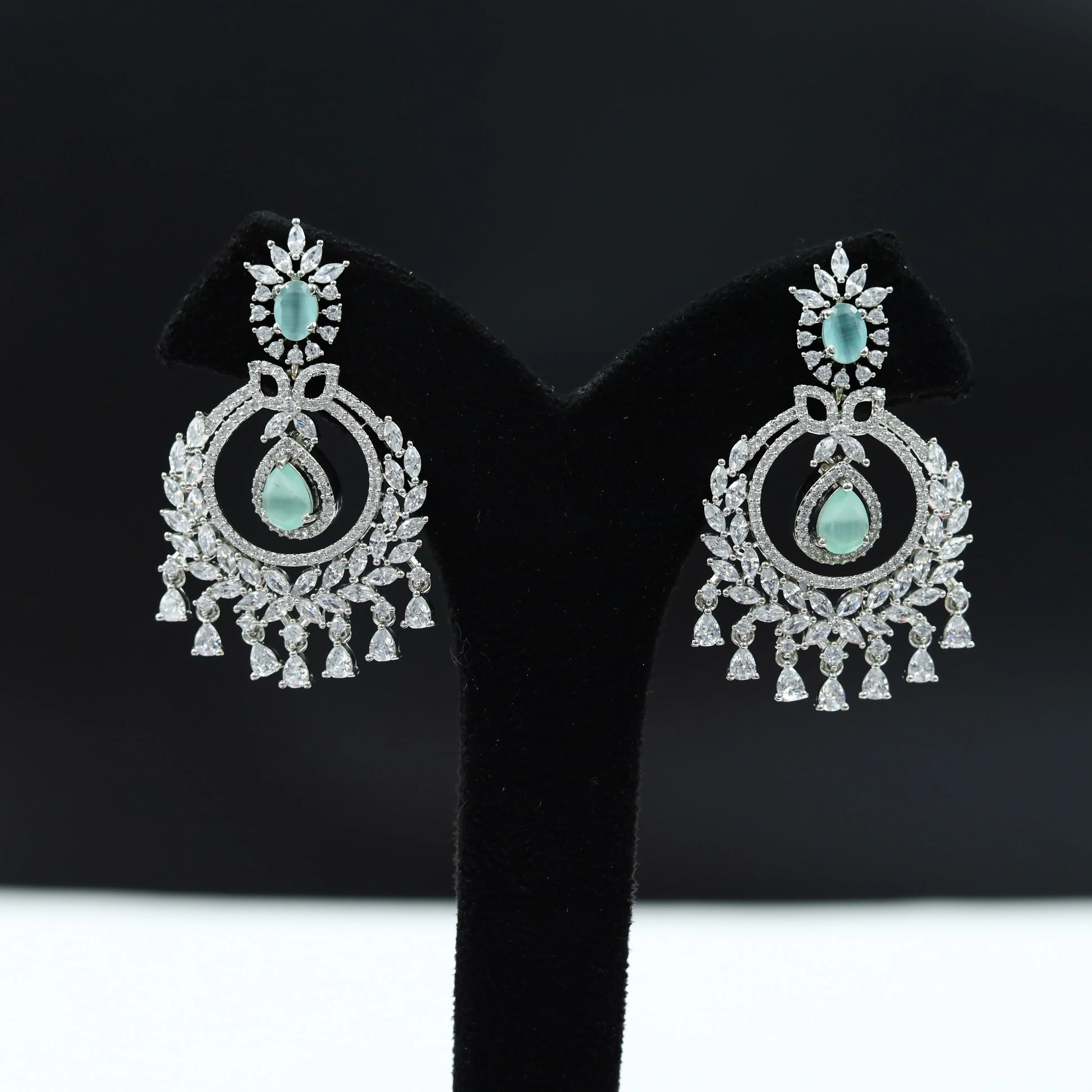 Silver Polish Zircon/AD Earring 6718-69