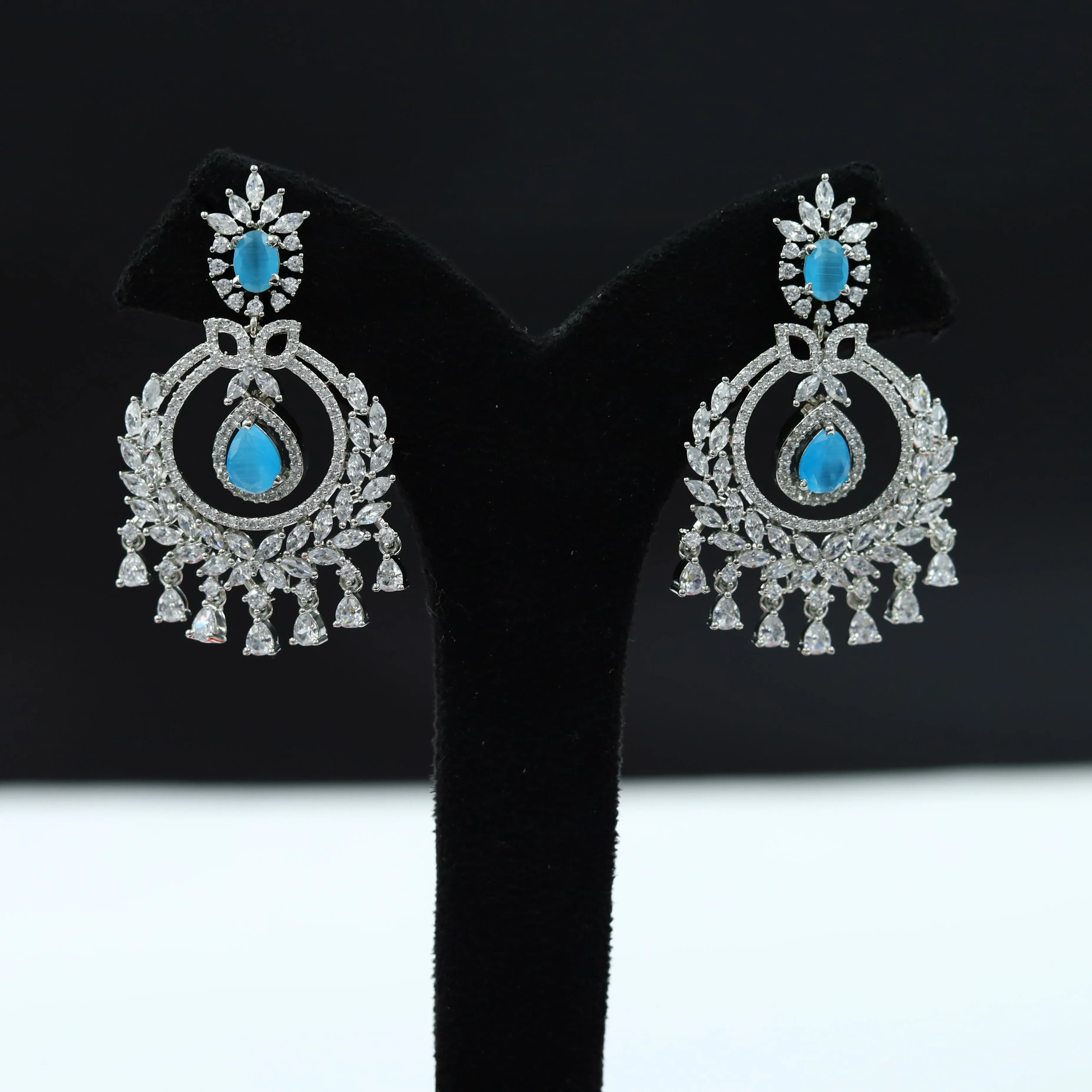 Silver Polish Zircon/AD Earring 6718-69