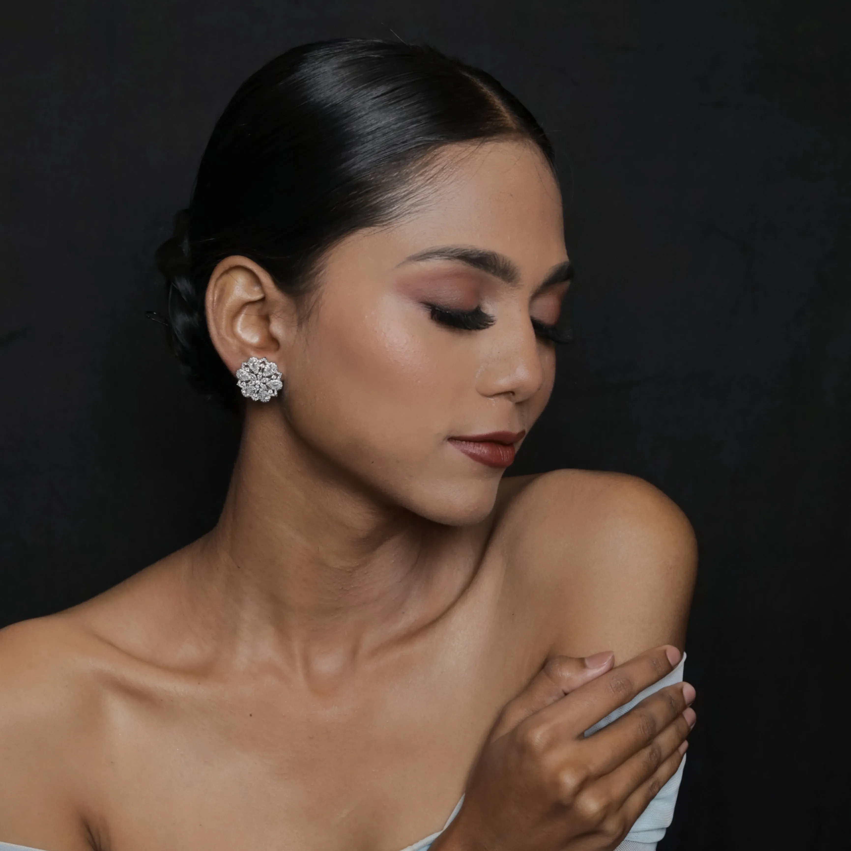 Silver Polish Zircon/AD Earring 6729-69