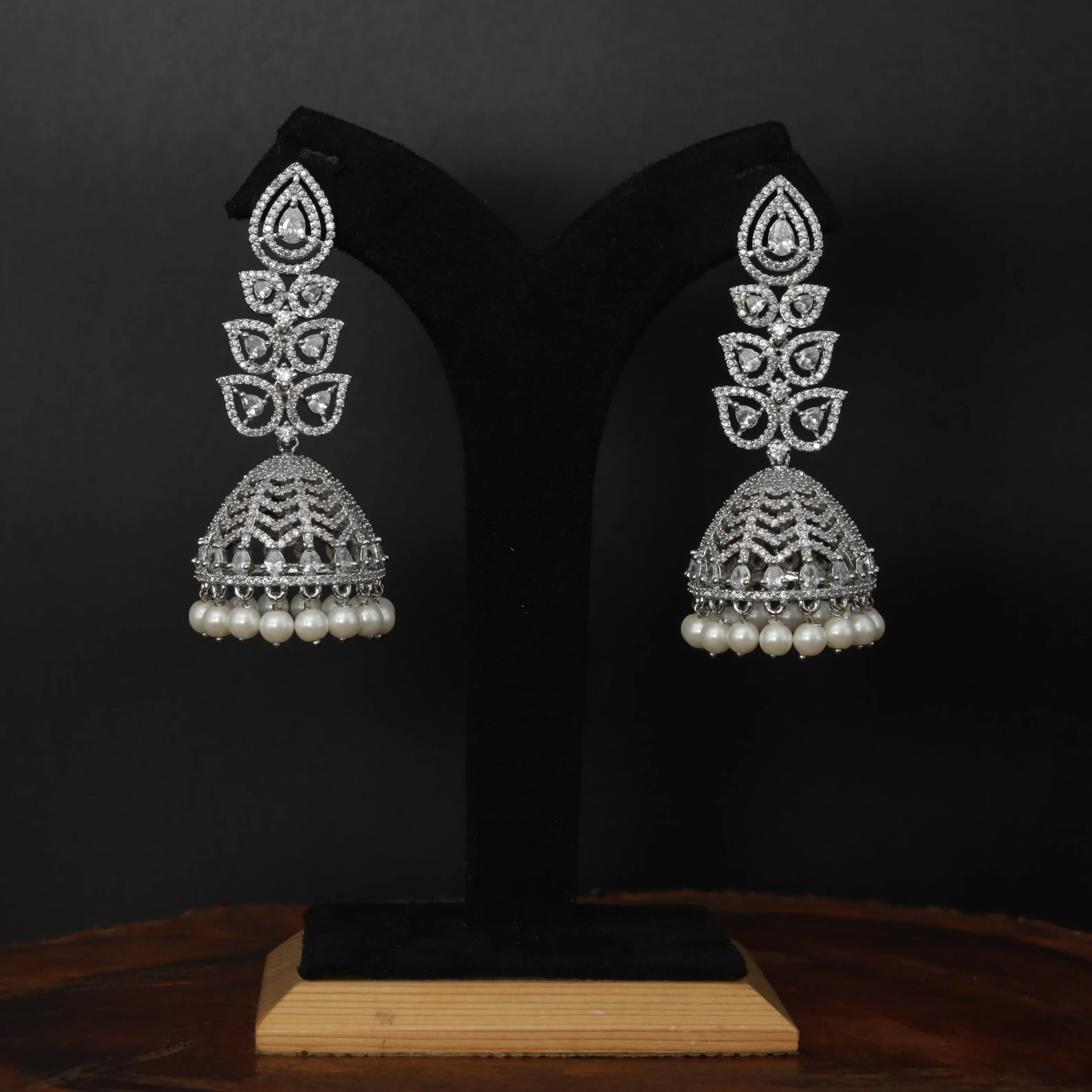 Silver Polish Zircon/AD Earring 6776-69