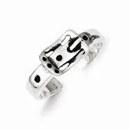 Sterling Silver Antiqued Buckle Toe Ring