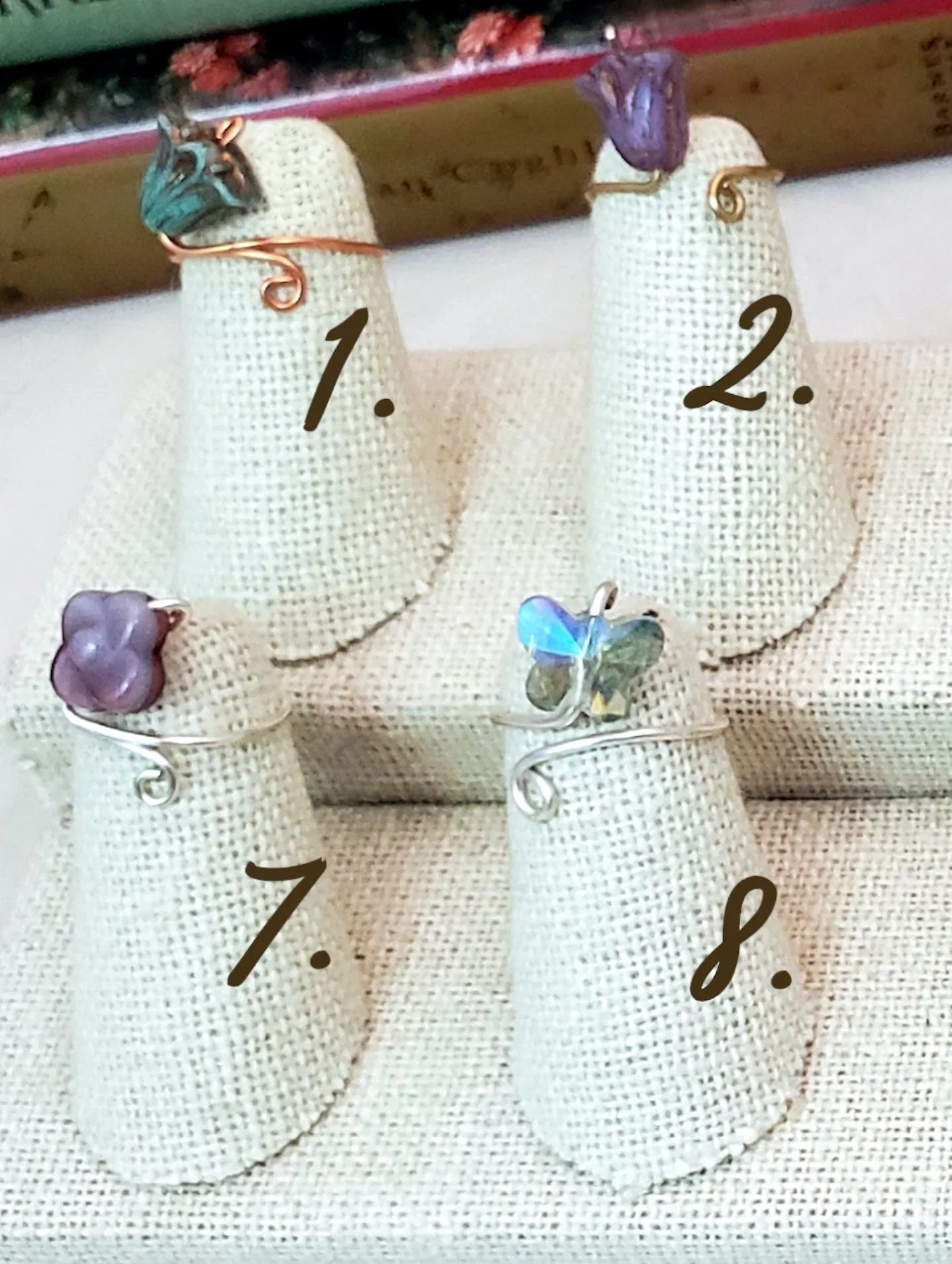 Toe/Midi/Pinky Ring with Tiny Flower or Heart, Simple, Adjustable, Boho, Bohemian, Fairy Tale, Renaissance, Garden, Wedding, Bridesmaid, Group A