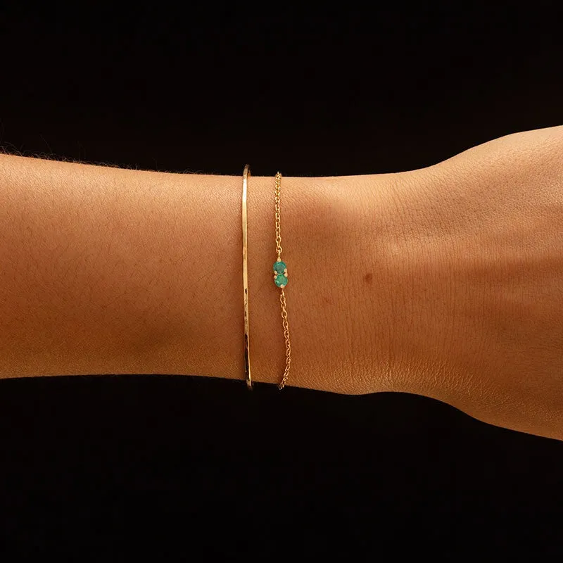 Twin Bracelet, Emerald, 9kt Yellow Gold