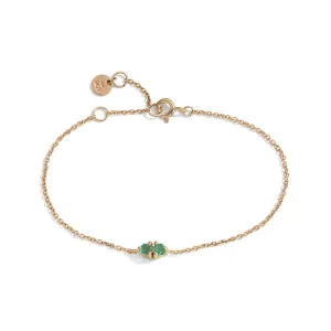Twin Bracelet, Emerald, 9kt Yellow Gold